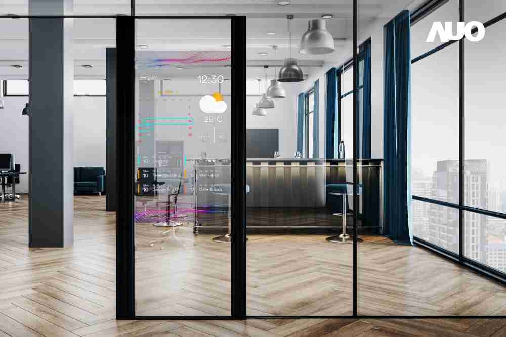 60吋Micro LED透明窗屏显示器，，，可依需求调整并延伸应用于不同场域，，包括汽车侧窗或家庭玄关、、、智慧橱窗、、商业展示等面向，，，提供丰富的信息娱乐内容